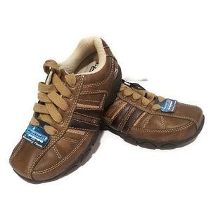 Boys Skechers Brown Bennett Tone Leather Uppers
